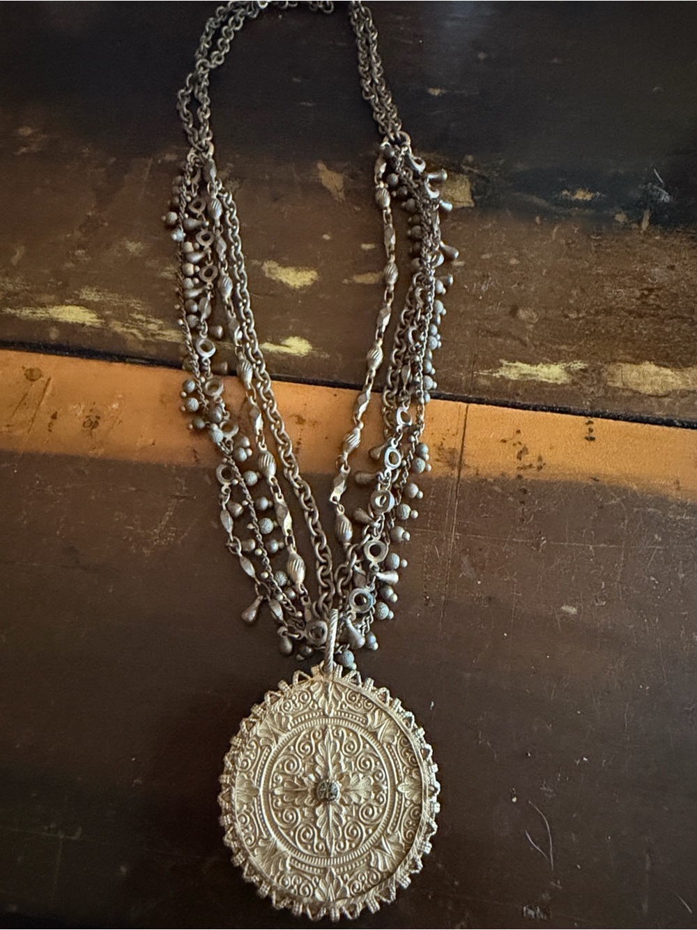 Catherine Popesco Vintage-Inspired Gold Multi-Strand Medallion Necklace